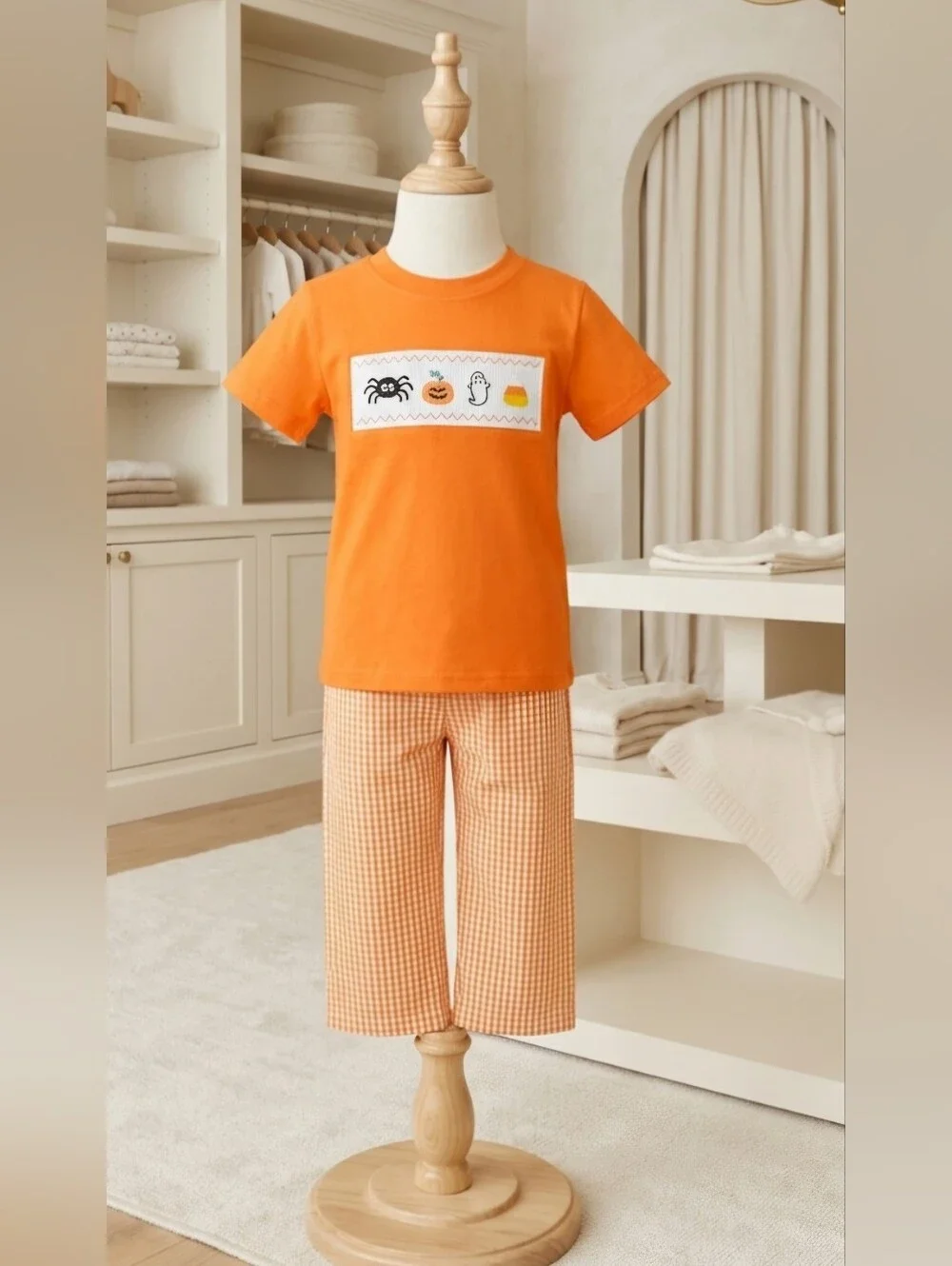 Rylee Faith Designs Boys Smocked Halloween 2-Piece Pants Set Size 4